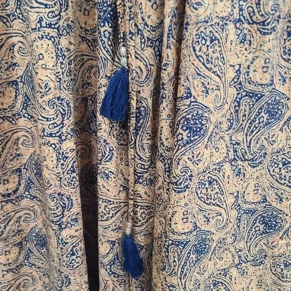 NWT Aller Simplement‎ Women's One Size Maxi Dress Brown Orange Paisley Print - Picture 5 of 8